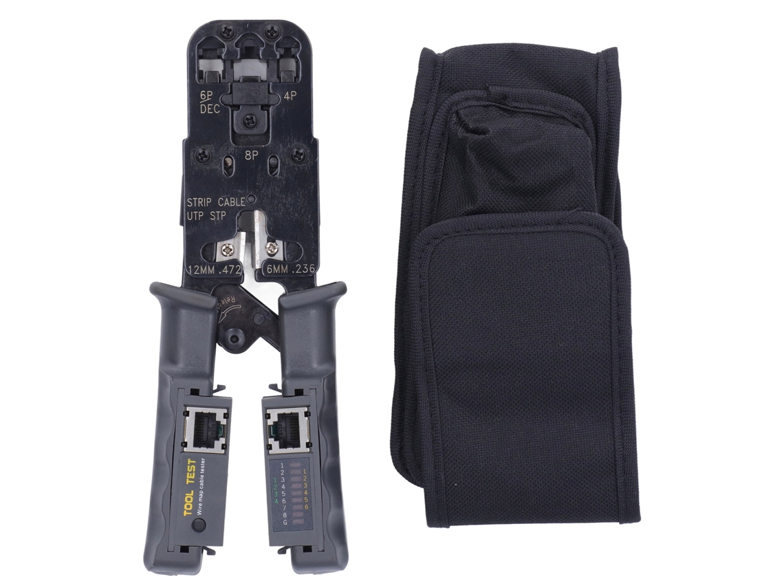 Herramienta De Crimpado Con Trinquete Para Pelar, Cortar Y Montar Cables En Conectores Rj45 De 8p, 6p Y 4p.