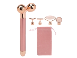 Roller Facial Eléctrico De Rosa De Cuarzo Con Vibración Multifunción Para Tighten Skin 5 En 1