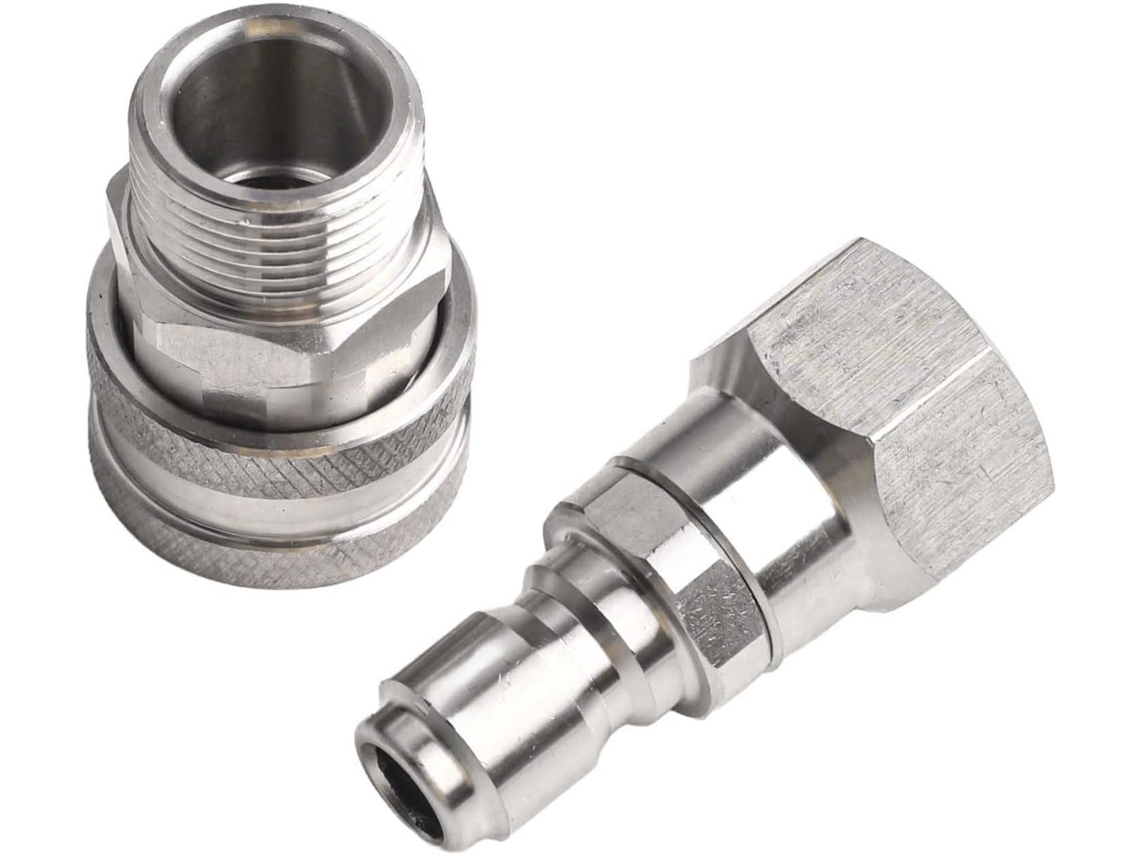 Kit 1.9 M22, Conector Rápido Npt De Acero Inoxidable De 360° Macho Hembra Cm,