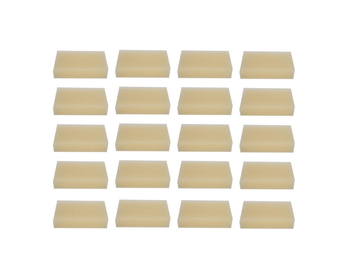 20 Unidades De Esponjas Y Cepillos De Limpieza Multifuncionales Para Ollas, Platos, Manchas, Cocina, Color Blanco Crema.