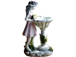 Adorno De Jardín Con Farol Solar, Figura De Ángel De Resina, Estatua Decorativa