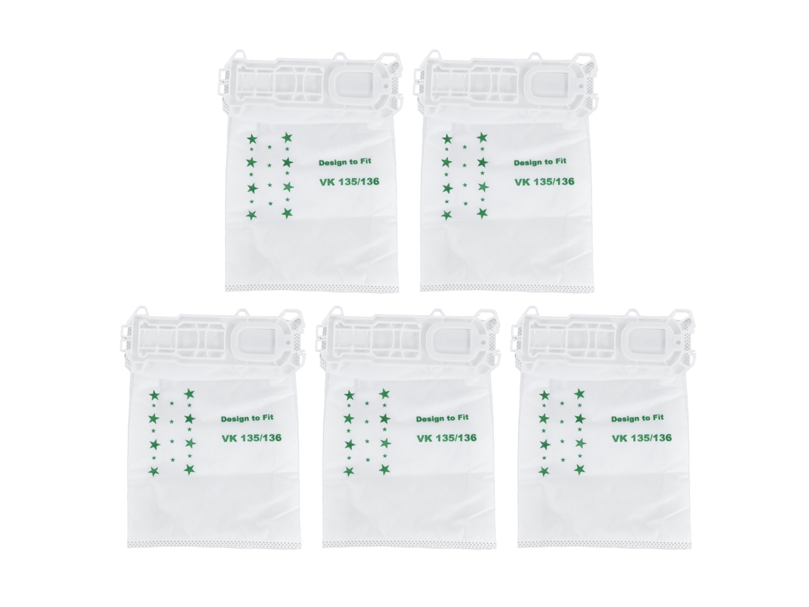 5 Bolsas Para Aspiradora Vorwerk Vk135 Vk136, Accesorio De Tela No Tejida, Limpieza Eficaz.