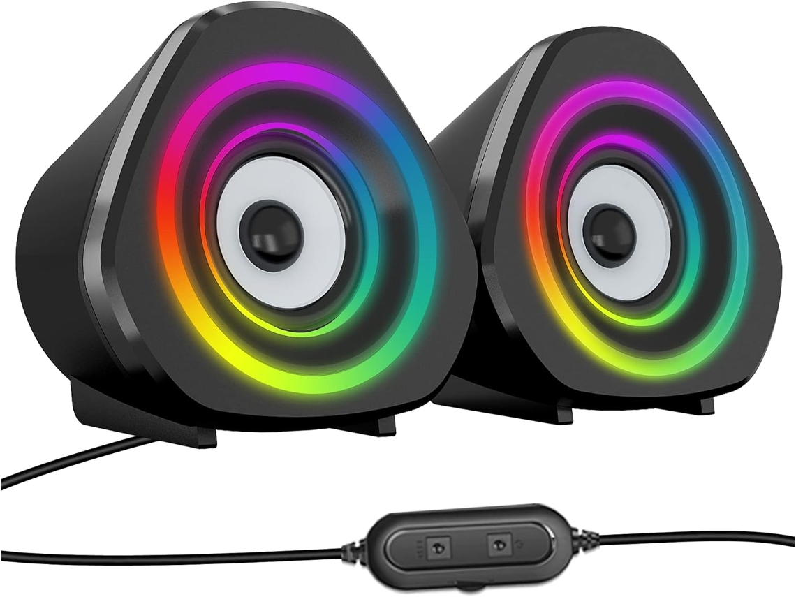 Altavoces para computadora Altavoces para PC y portátiles Altavoces RGB para juegos Mini USB alimentados para PC, portátiles, tabletas