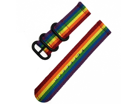 Correa de nailon 18mm con hebilla redonda para Garmin Forerunner 255S/Venu 2S/Xiaomi Mi Watch - arcoíris