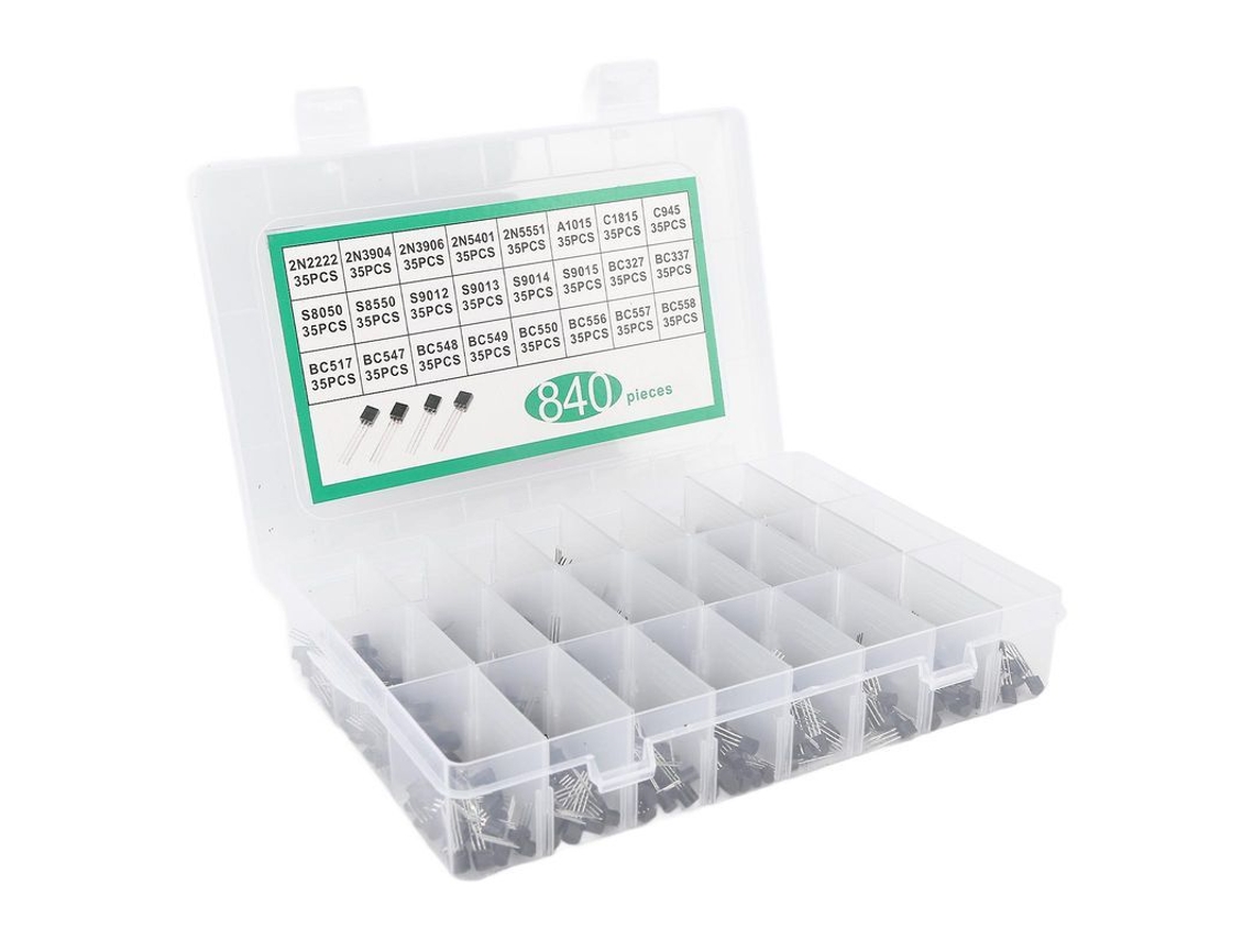 Kit De Transistores Bc337 Bc549 A1015 Con 840 Piezas, 24 Valores, Npn Pnp, Para Proyectos Electrónicos De Bricolaje Y Mantenimiento.