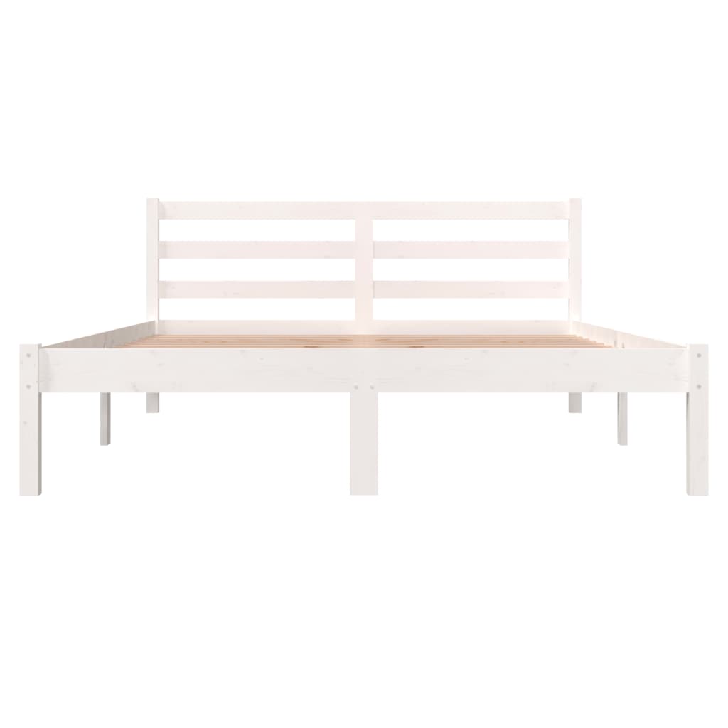 Cama VIDAXL Blanco Madera (Compatible con Colchón: 195.5 x 140.5 x 69.5 cm)