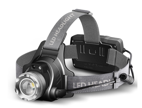 Linterna frontal recargable por USB para acampar y correr - Incluye linterna frontal (negra) CHRONUS