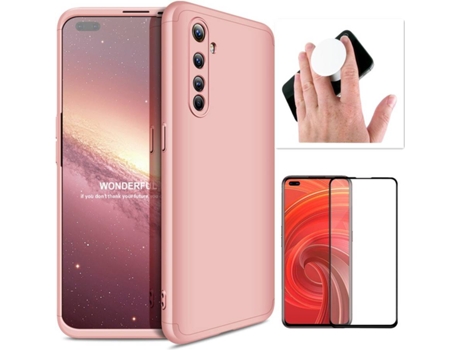 Carcasa, Protector y Popsocket Realme X50 Pro Slim armor 360º Rosa