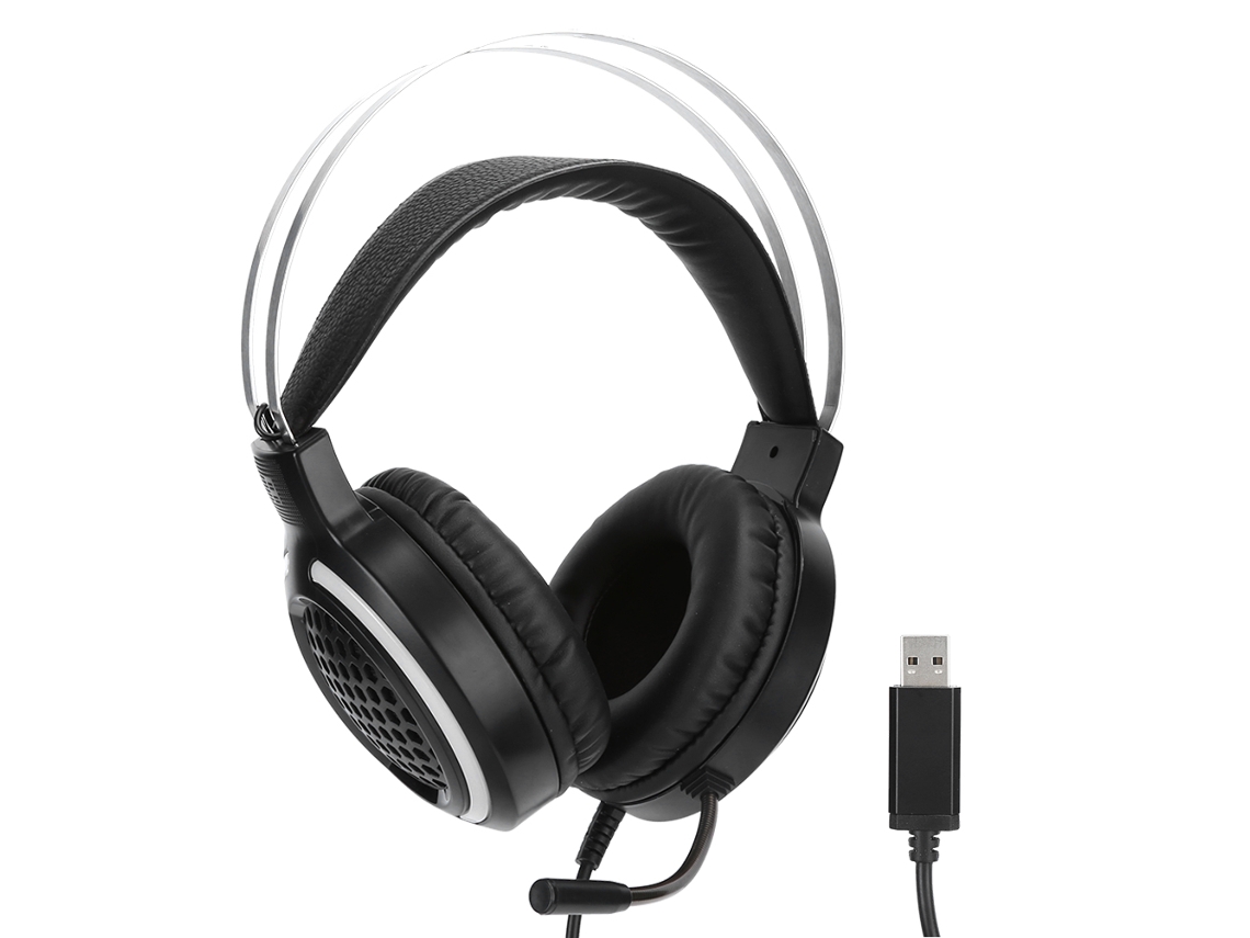 Auriculares Gaming De Sonido Envolvente 7.1 Con Cable Usb, Luz Rgb Y Micrófono Para Pc