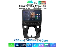 Gps Rádio Android V1 Pro Para Toyota Aygo 2015 Citroën C1 Peugeot 108 Wi Fi Android 15 64gb Bt