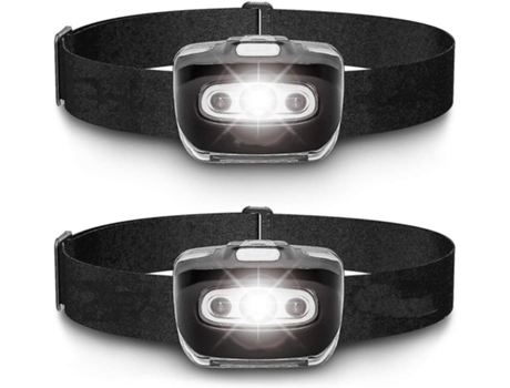 Linterna frontal LED Paquete de 2 Faros delanteros para correr Camping y exteriores Negro TURMIN