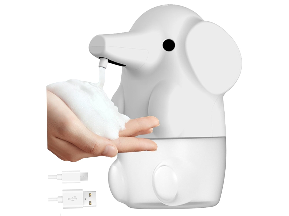 Dispensador automático de jabón espumoso Elephant de 250 ml, recargable por USB, para baño infantil.