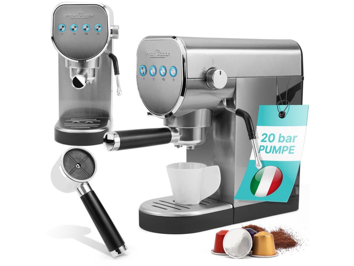 Es Ka 1265 Expreso 2 En 1, Palanca, Fijación De Cápsulas Proficook (20 Bar)