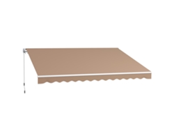 Toldo retráctil manual de 350x250 cm para balcón con manivela metálica, impermeable y resistente a los rayos UV para ventanas de jardín, color marrón PMM CAPITALI