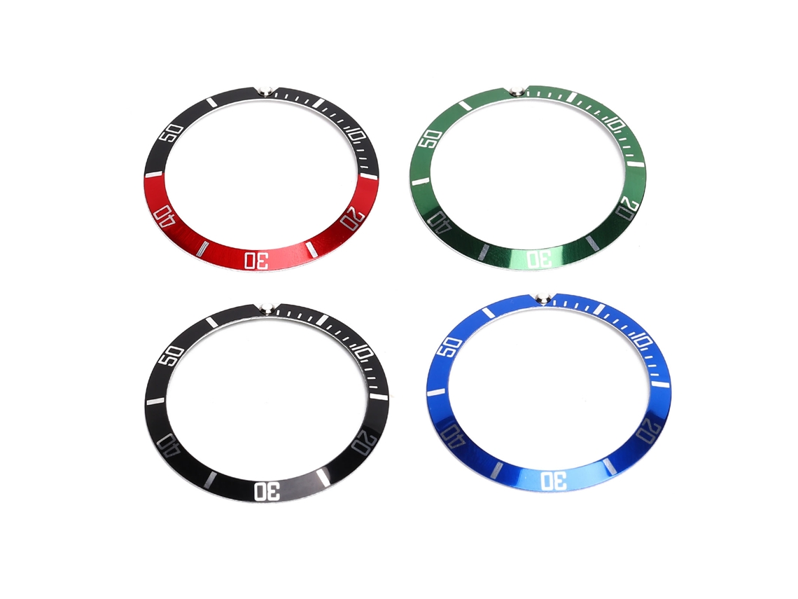 4 Anillos De Bisel De Aluminio Para Reloj, Repuesto, 37,5 Mm De Diámetro, Rojo, Negro, Verde, Azul.
