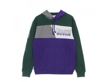 Sudadera de Hombre MITCHELL & NESS Milwaukee Bucks Morado (XL)