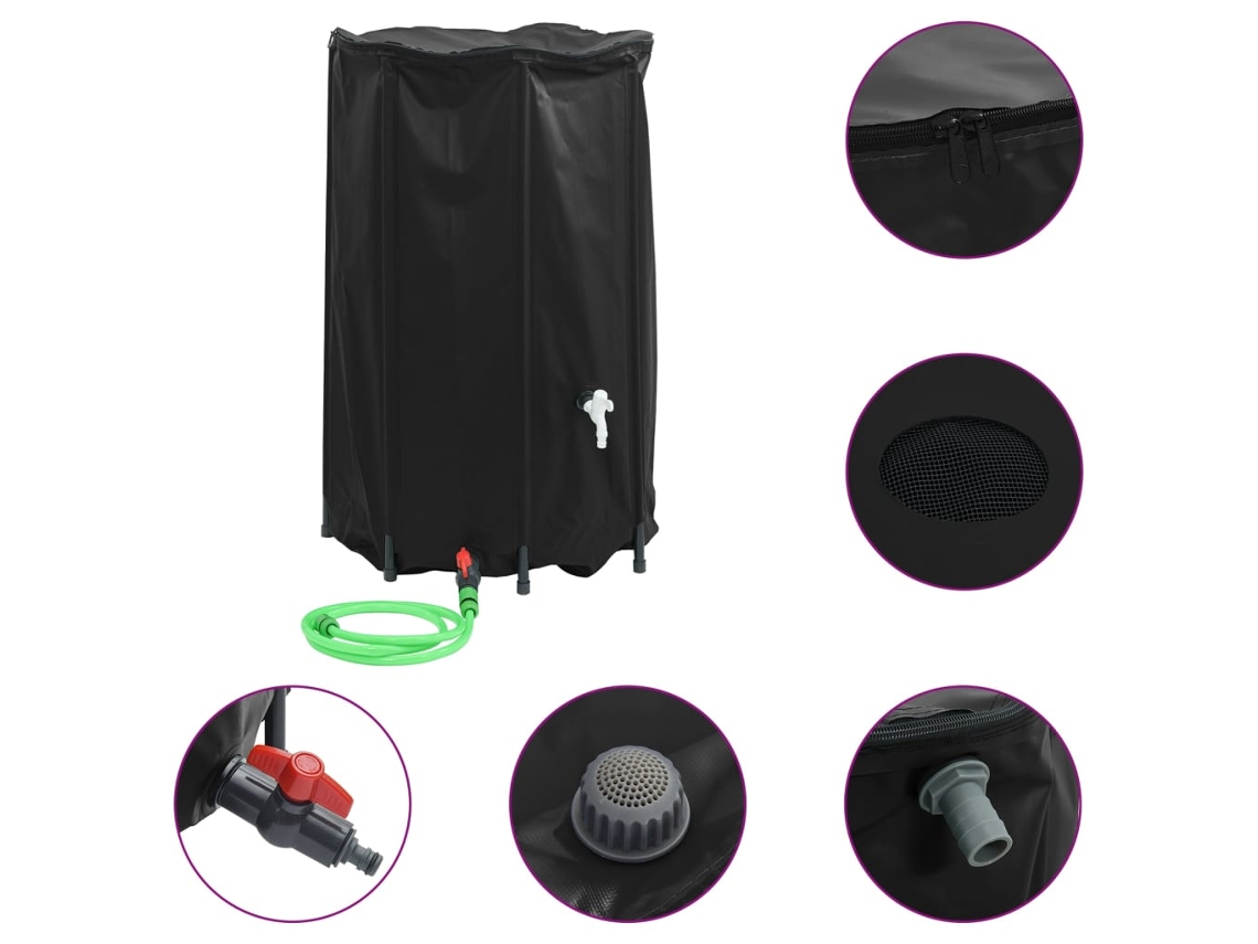 Depósito de agua plegable con grifo 500 L PVC MAISON EXCLUSIVE