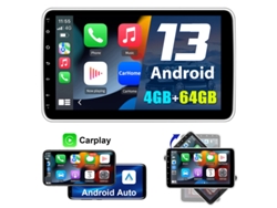 Gps Tela Rotativa 360° Carplay 1din Android 13 Rádio Automotivo Gps Navi Wifi 64g Dab