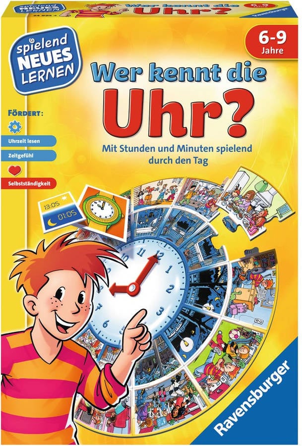 24995 – Conoce el reloj juego y aprendizaje niños educativo partir de 6 9 años nuevo 1 4 jugadores. mesa ravensburguer wer