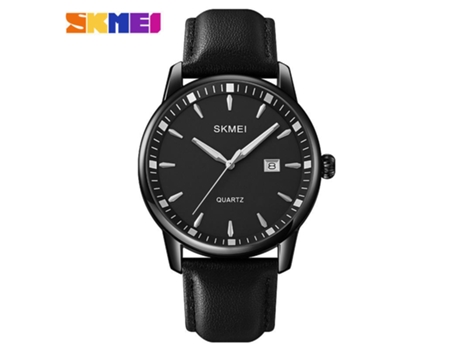 Relojes para Hombres Reloj de Pulsera de Cuarzo analógico Impermeable con Banda de Cuero-Negro LUUCOZK