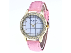 Reloj De Pulsera De Cuarzo Casual Para Mujer Zhoulianfa Con Diamantes Rosa