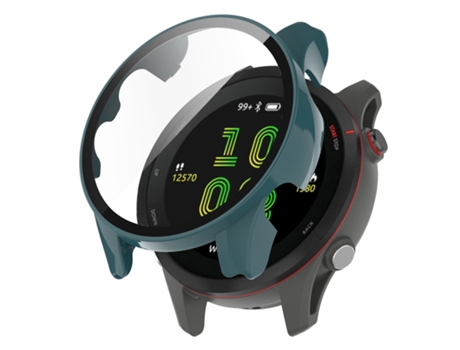 Garmin Forerunner Caja de reloj de cuerpo completo con película templada de 255 piezas (verde aguja de pino)