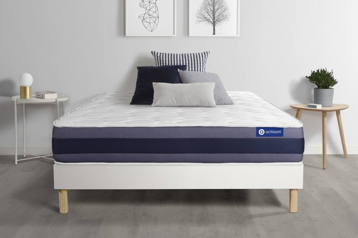 Conjunto de Somier Blanco + Colchón ACTISOM Actilatex Morpho (135x200 cm - Látex)