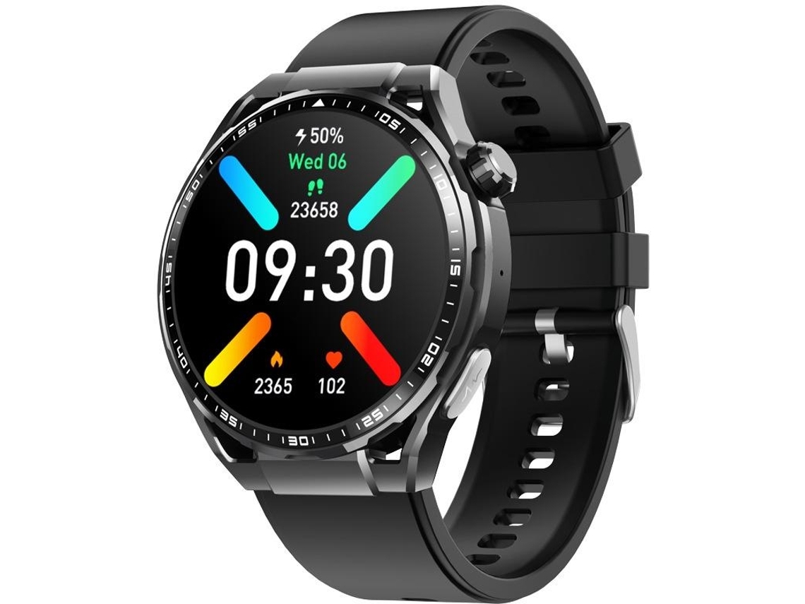 Reloj inteligente con seguimiento de actividad física para hombre con función de teléfono Frecuencia cardíaca Presión arterial Impermeable Negro YEMAESRE