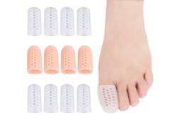 Rebe-6 Protectoras De Dedos De Pie De Gel Para Dedos Grandes, Respiradoras Y Reutilizables, Silicona Para Aliviar Dolor Y Prevenir Callos Beige