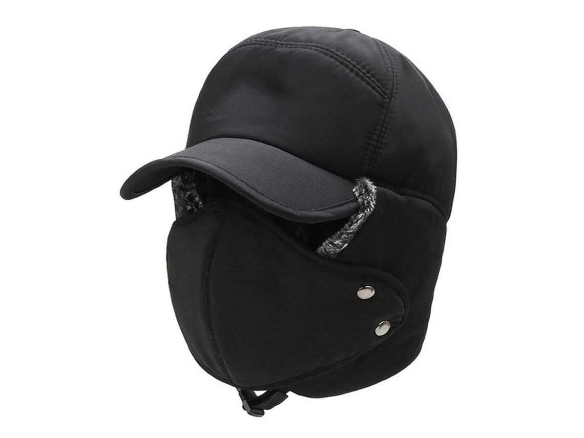 Gorro de invierno para hombre con protector facial, impermeable, cálido, con orejeras, para ciclismo y esquí al aire libre.