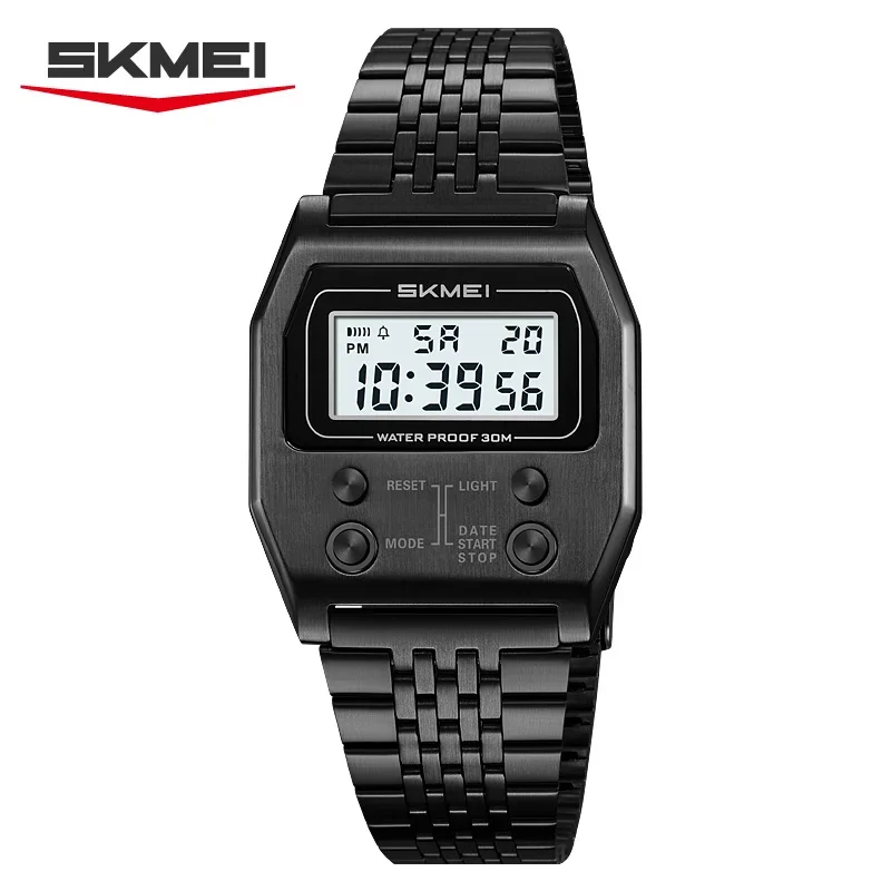 Reloj De Pulsera Electrónico Led Retro Deportivo De Lujo Para Hombre (negro) Resistente Al Agua
