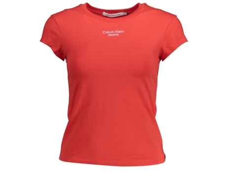 Calvin Klein Jeans Camiseta Manga Curta Decote Redondo Stacked Logo Tight