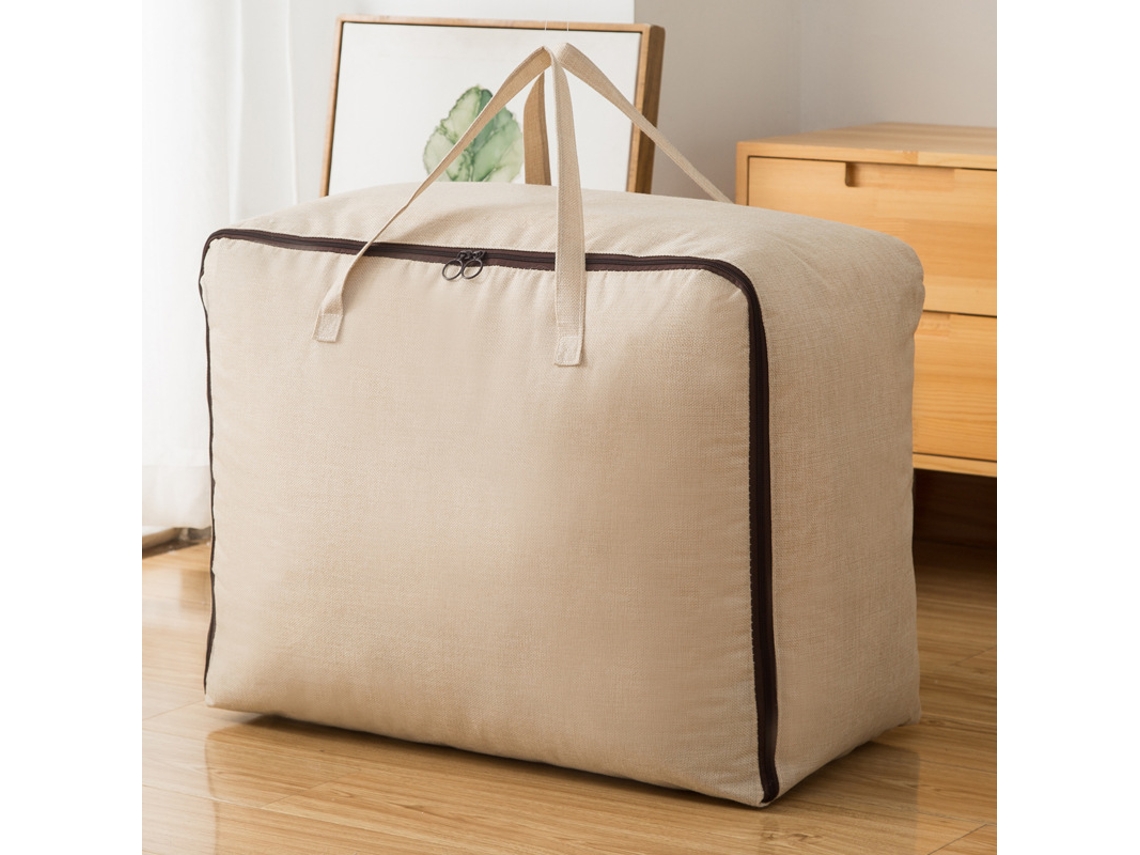 Bolsas de almacenamiento de tela de algodón suave y transpirable con asa (paquete de 2)