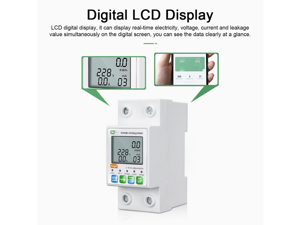 Protector De Reconexión Automática Inteligente Tuya Zigbee Con Medidor De Energía Y Control Por Aplicación
