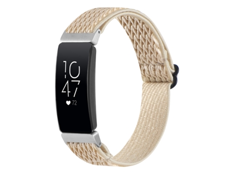 Correa de reloj inteligente para Fitbit Inspire 2 Hebilla de nailon trenzado ondulado (albaricoque)