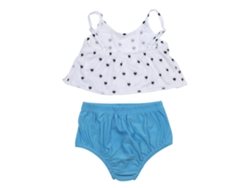 Traje De Baño De Dos Piezas Para Niña Con Estampado De Corazones, Estilo Playero Vaquero, Cómodo (100)