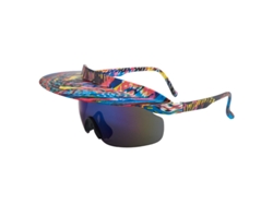 Gafas deportivas graduadas Csyy con visera (color pistola, lentes azules)
