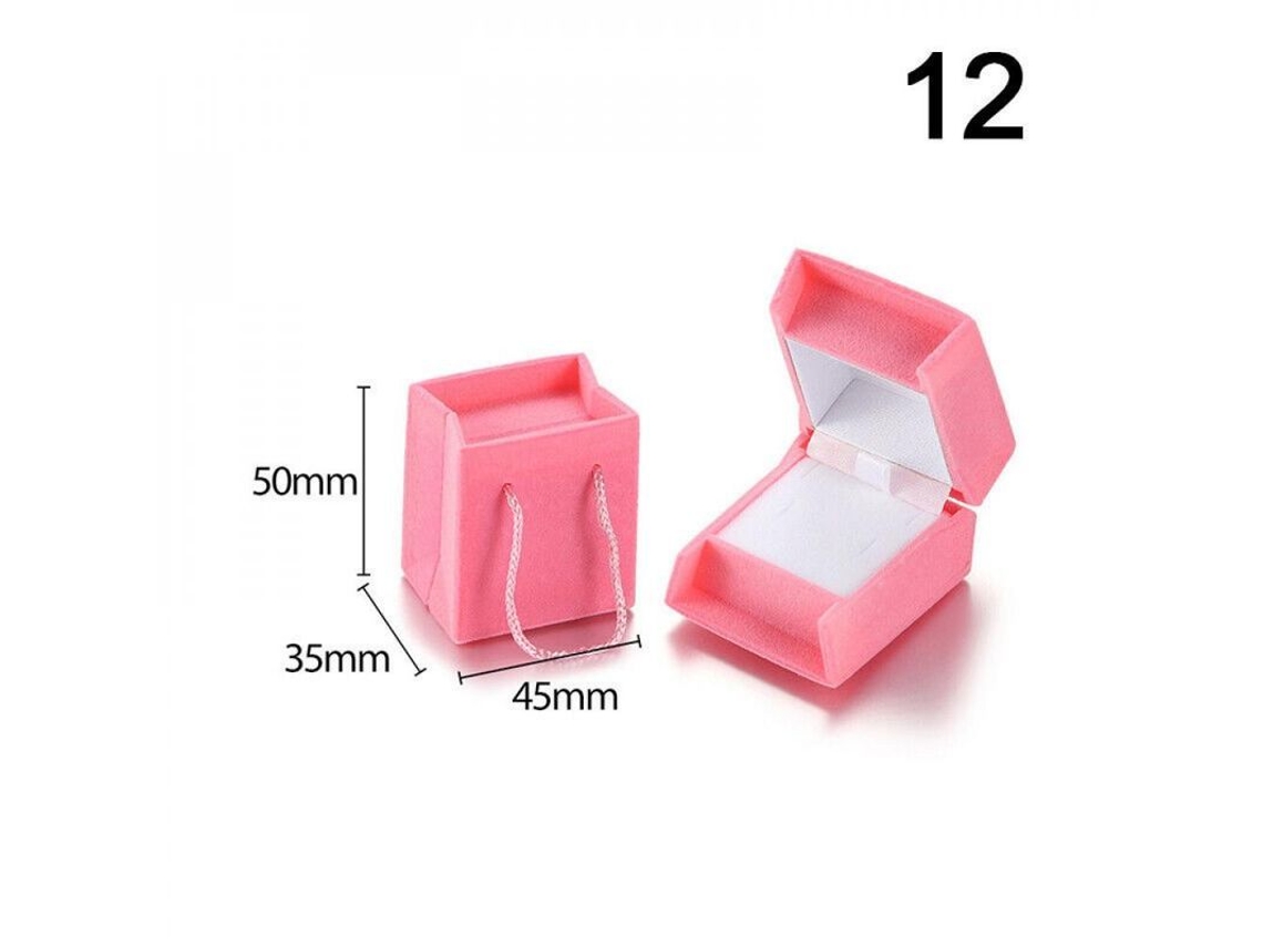 Caja De Joyería De Terciopelo Para Anillos Collares Pendientes Pulseras Regalo Ikg Doce