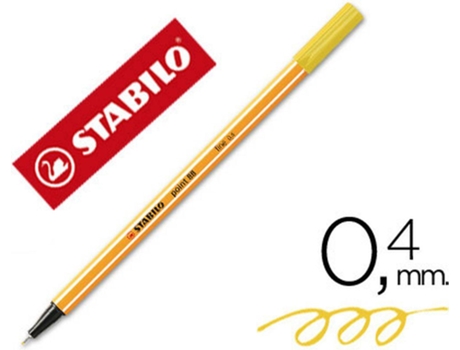 Marcador Stabilo Ponta de Fibra Point 88 Amarelo 0.4 mm