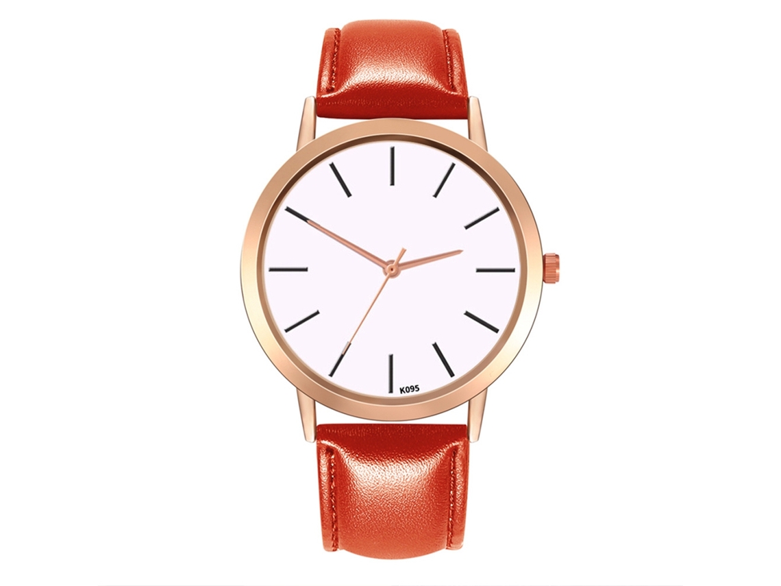 Reloj De Pulsera Analógico Redondo De Cuarzo Rojo Moderno Para Estudiantes