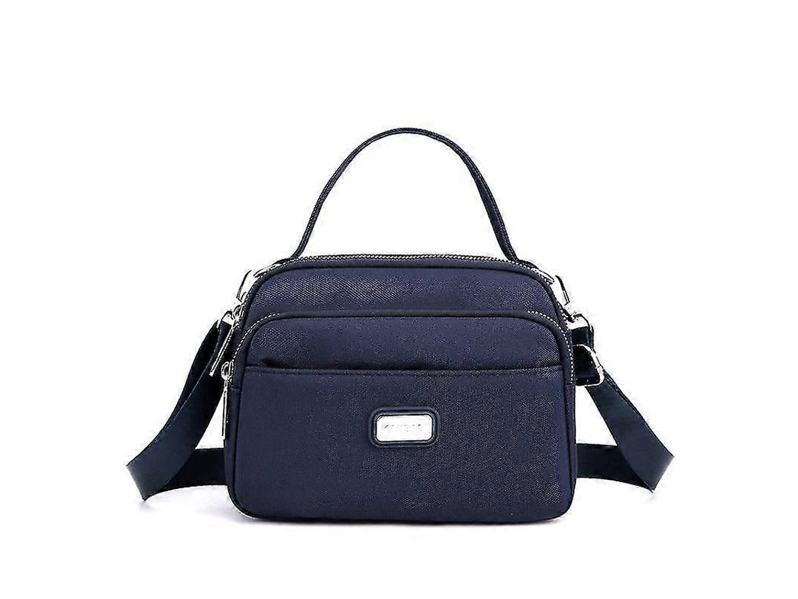 Bolso bandolera informal para mujer, de gran capacidad y múltiples compartimentos, color azul zafiro Lalamoli
