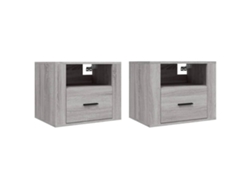 Mesitas de Noche Pared 2 Pzs 50X36X40 Cm Gris Sonoma