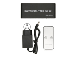 Conmutador Y Divisor De Interfaz Multimedia Hd 2 En 2 4k Para Pc, Proyector Y Tv. Enchufe Británico De 100-240 V.