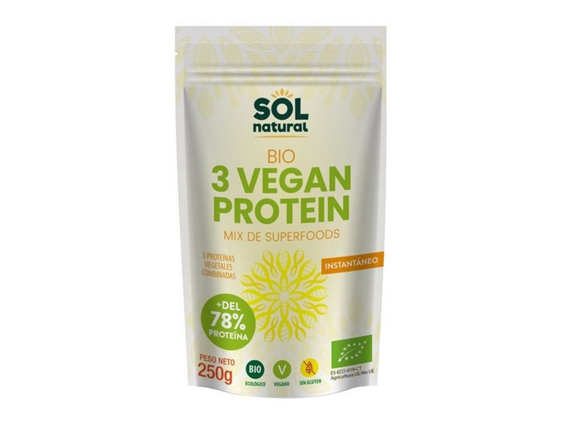 3 Vegan Protein Sin Gluten Bio Vegan 250G SOLNATURAL
