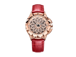 Reloj De Pulsera Analógico De Cuarzo Fanteeda De Aleación Con Estampado Floral, Moda Femenina, Azul