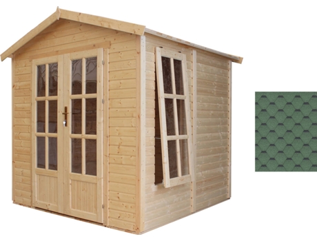 Caseta de Jardín de Madera TIMBELA M351Fb + H351Fbgreen con Piso (4 M² - 233 x 222 x 233 cm)