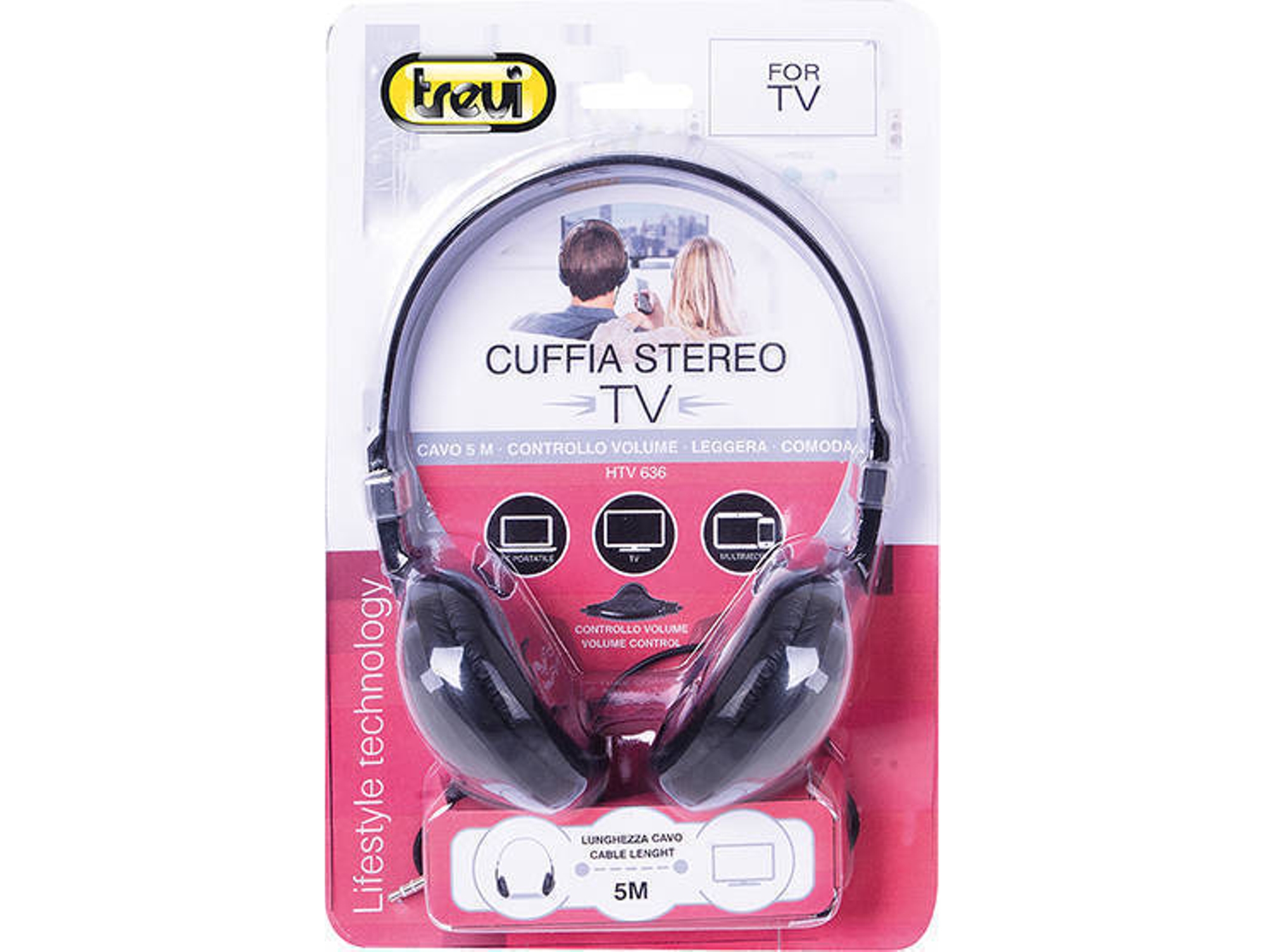 Auriculares con Cable TREVI HTV 636 (On Ear - Micrófono - Negro)