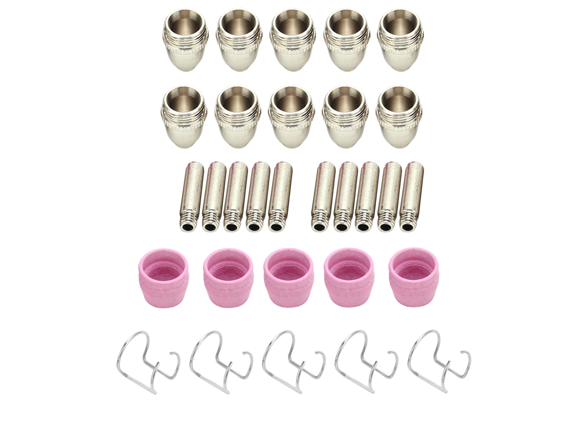 Kit De Consumibles Para Antorcha De Corte Por Plasma Sg-55 Ag-60 Wsd-60p Con Electrodo De Punta Cerámica (30 Unidades)