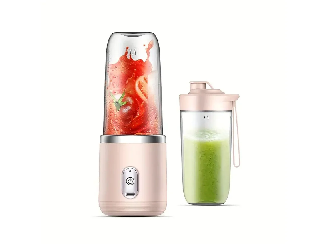 Batidora Portátil Rosa con Vaso – Compacta, Ligera e Ideal para Uso Diario
