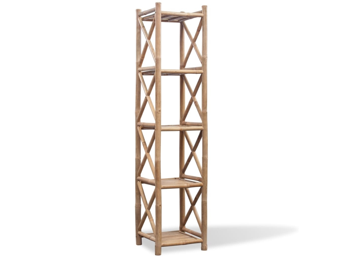 Estantería de pie VIDAXL Marrón Bambú (35x35x152 cm)